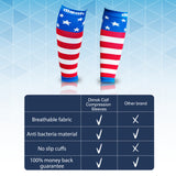 USA Flag Graduated Calf Compression Sleeves Calf Support Footless Socks - Dimok