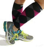 Pink Argyle Graduated Calf Compression Sleeves - Dimok