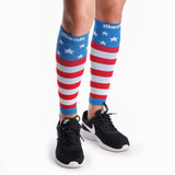 USA Flag Graduated Calf Compression Sleeves Calf Support Footless Socks - Dimok