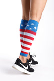 USA Flag Graduated Calf Compression Sleeves Calf Support Footless Socks - Dimok