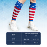 USA Flag Graduated Calf Compression Sleeves Calf Support Footless Socks - Dimok