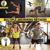Home Gym Suspension Trainer Resistance Exercise Full Body Workout with X-mount - Dimok