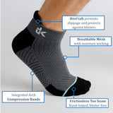Mens Socks Running Socks Quarter high moisture wicking Sprots Workout - Dimok