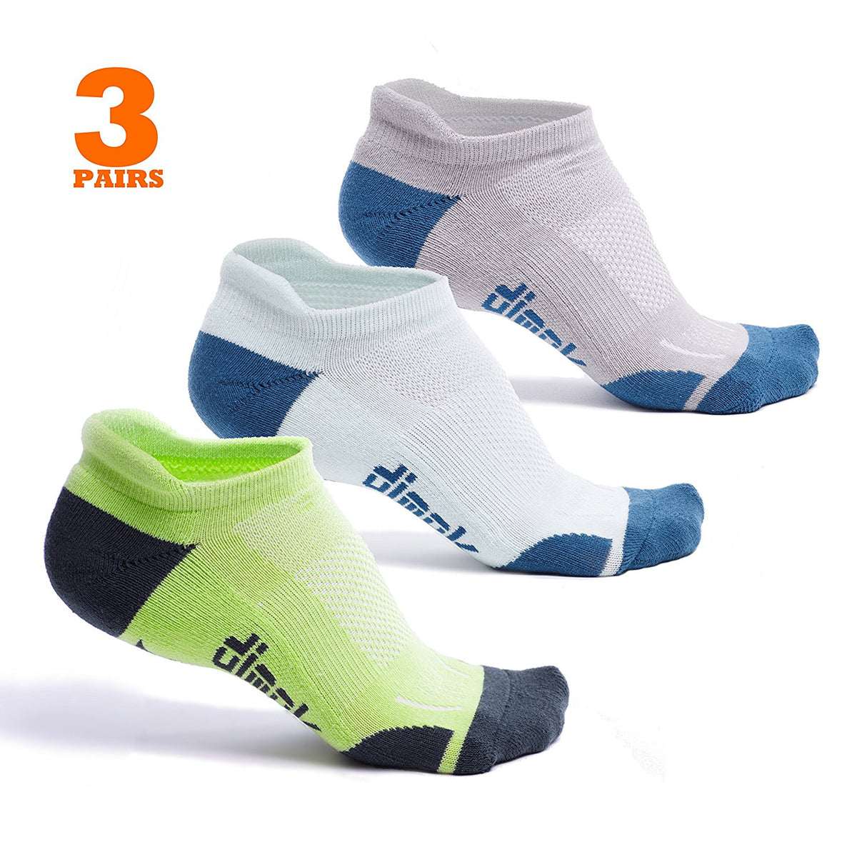 Pack of 3 sneakers low socks for men DIM Sport in white