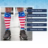 USA Flag Graduated Calf Compression Sleeves Calf Support Footless Socks - Dimok