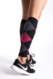 Pink Argyle Graduated Calf Compression Sleeves - Dimok