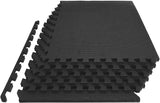 Rubber Tiles Mat 6 Squares Interlocking Foam Gym Mats 24'' x 24'' - Dimok