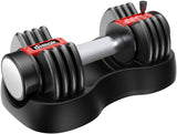 12.5-25 lb dimok Adjustable Dumbbell Weights (Plates, Anti-Slip Handle - Home Gym Exercise Full Body Workout (Single) - Dimok