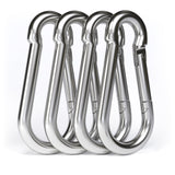 dimok Heavy Duty Carabiner Clips Stainless Steel Spring Snap Hook Set - Camping Swing Boating Hammock Hiking 3 1/2 Inch - Dimok