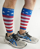 USA Flag Graduated Calf Compression Sleeves Calf Support Footless Socks - Dimok