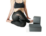 dimok Yoga Blocks and Strap Set - Foam Bricks 9x6x4 and 8FT Yoga Belt Metal D-Ring - High Density Premium Quality - Dimok