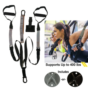 Home Gym Suspension Trainer Resistance Exercise Full Body Workout with X-mount - Dimok
